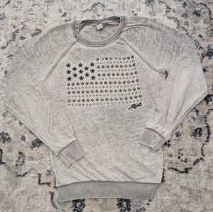 Ariat Gray Studded Flag Sweatshirt | Women’s M Western Rodeo Pullover